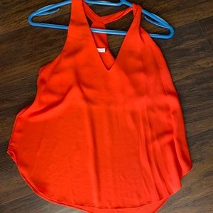 Solid v-neck racer thank